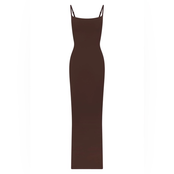 SKIMS Fits Everybody Long Slip Dress | Cocoa - Picture 2 of 11